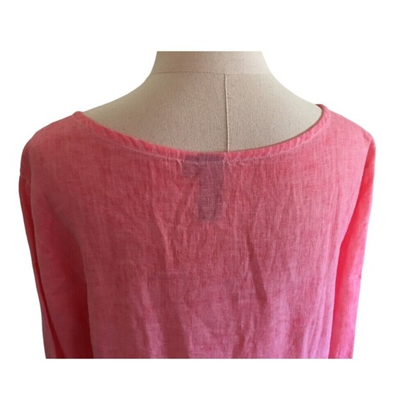 Focus Dress Women's Size Medium Pink Long Sleeve Maxi Linen Minimalist - Picture 5 of 8